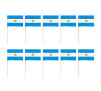 Luxshiny Decorative Flag Picks 200Pcs Wooden Paper Toothpicks for Holiday Party Cakes and Fruit Snack Decorations