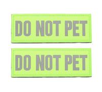 Luxshiny Do Not Pet Reflective Service Dog Harness Patch 2pcs Green Adhesive Dog Vest Stickers for Safety and Training in Public Use