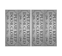 Luxshiny Door Reminder Stickers 2 Sets Waterproof PVC Keep Closed Decals Self-Adhesive for Bathrooms and Meeting Rooms Facility Warning Labels