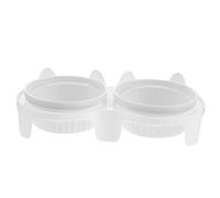 Luxshiny Double Cat Bowl with Raised Stand Ceramic Pet Feeder Tilted Design for Comfortable Eating Reusable and Lovely Pet Bowl for Cats and Kittens