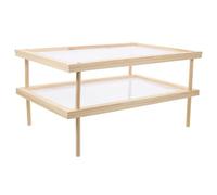 Luxshiny Double Layer Pasta Drying Rack Wooden Noodle Dryer Stand with Vegetable and Fruit Holder for Kitchen and Restaurant Use