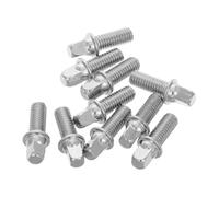 Luxshiny Drum Screws with Enhanced Sound for Drum Mounting Hardware Silver Iron Silver Plated M6x15mm 10pcs for Maintain and Replace Parts and Precise Dimensions