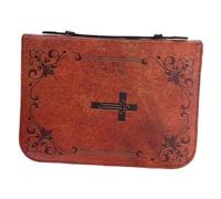 Luxshiny Elegant Bible Cover Portable Zippered Book Protector Case with Vintage Design for Travel and Church Study Space-Saving Book