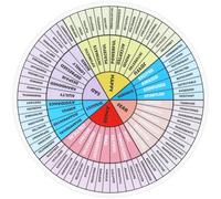 Luxshiny Emotional Wheel Magnetic Feeling Chart Sticker for Laptop Fridge Freezer Office Decor 5.1 Inch Square Educational Tool for Emotions Awareness