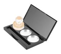 Luxshiny Empty Black Eyeshadow Palette with 3 Compartments and Mirror, Lightweight Ps Makeup Storage Case for DIY Cosmetics, for Carrying in Your Bag or Luggage