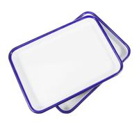 Luxshiny Enamel Baking Pan 10.63X7.48In White Rectangular Oven Tray for Pizza Roasting Pancakes and Desserts Multi-Functional Kitchen Bakeware