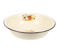 Luxshiny Enamel Large Enamelware Mixing Bowl Vintage Enameled Basin Dough Soup Bowl Fruit Washing Basin Salad Ramen Serving Tray Food Dinner Plate for Home Kitchen