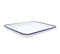 Luxshiny Enamel Square Baking Pan 25x30cm Heat-Resistant Oven Tray Multi-Functional Enamelware Roasting Tin for Kitchen Cooking and Serving