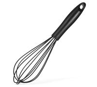 Luxshiny Ergonomic Hand Whisk with Silicone Handle and 430 Stainless Steel Wire, Multi-Functional Kitchen Egg Beater for Easy Mixing and Baking, Classic Black Design for Comfortable Grip