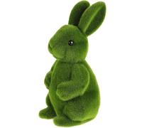 Luxshiny Flocking Bunny Figurines Decorative Rabbit Statue with Adorable Appearance and Lifelike Design, Miniature Patio Ornament for Indoor and Outdoor Easter Home Décor