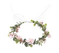 Luxshiny Floral Wedding Headband for Bride Eucalyptus and Baby's Breath, Lightweight Flocking Material Decorative Hair Wreath, Comfortable to Wear for Wedding and Banquet