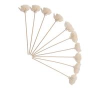 Luxshiny Flower Diffuser Reed Sticks 10Pcs with Faux Rose for Home Office Aromatherapy Scented Reed Diffuser Natural Fragrance Accessory