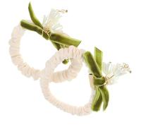Luxshiny Flower Hair Ties for Women Soft Stretchy Hair Scrunchies 2pcs with Strong Flexibility and Elastic Material Can Be Worn as Bracelet Suitable for Dating and School