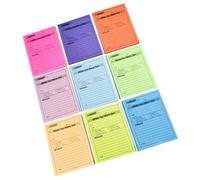 Luxshiny Fluorescent Memo Pads Portable Nine-Color Message Stickers Strong Adhesive for Household and Student Notes