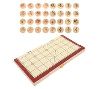 Luxshiny Foldable Wooden Xiangqi Board with Integrated Storage Box, Traditional Chinese Chess Set for Travel and Home Use, Sturdy Wood Material and Compact Design for Collectible Value