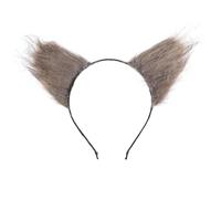 Luxshiny Foxes Ear Headband Plush Faux Fur Accessory for Party Cosplay and Halloween Costume