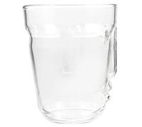 Luxshiny Frosted Portrait Glass Cup Transparent Decorative Beverage Glass Multifunctional Juice and Coffee Cup for Home Office Party Use Compact Easy to Hold Design