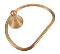 Luxshiny Full Brass Vintage Half-Round Towel Ring Wall Mounted Bathroom Hand Towel Holder Rack for Hotel and Home Antique Style