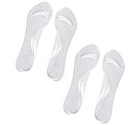 Luxshiny Gel Non- Foot Arch Support Insoles White Massage Pads 2 Pairs with Absorption and Cushioning for High Heels for Everyday Use