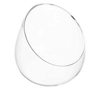 Luxshiny Glass Slant Cut Bubble Bowl Plant Terrarium Container with Sealed Design and High Borosilicate Glass Material, Versatile Micro Ecological Jar for Moss and Succulent Office Decor