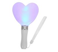 Luxshiny Glow Stick LED Festival Wand Shape Heart Cheer Battery Event Party Birthday Flash Portable Color Luminous Concert Light Decoration LED Rave Stick Glow in The Dark Stick Abs White