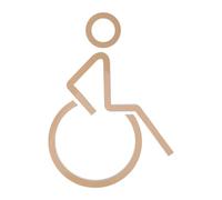 Luxshiny Golden Acrylic Disabled Restroom Sign with Disability Symbol, Secure Installation and Versatile Usage for Public Toilets in Shops and Hotels