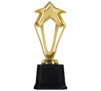 Luxshiny Golden Award Trophy Star Shape Plastic Trophy with Base for Awards, for Spelling Bee and Party Game Prizes, Sturdy Plastic Material and Eye-catching Star Design