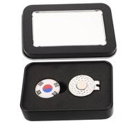 Luxshiny Golf Hat Clip with Ball Marker Stylish Korean Flag Design Lightweight Portable Accessory for Identification the Course for Golf Lovers Holiday Present Box