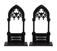 Luxshiny Gothic Candle Holder Pair 7.87 Inch Decorative Arch Style Pillar Candle Stand for Table Centerpiece Bedroom Dining Room Home Decor