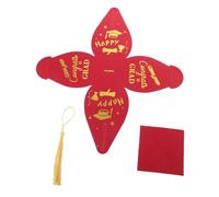Luxshiny Graduation Cap Candy Box Gift Boxes Tassel 50pcs Paper European-style Hot Stamping Flat Bottom Red Doctor Hat Candy Packaging for Graduation Party Favour Sweets Presents