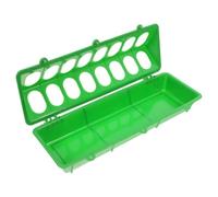 Luxshiny Green Plastic Pigeon Feeding Box 300x120x80mm with Anti-scatter Design Small Bird Feeder Tray for Pigeons Parrots and Chickens Suitable for Aviaries and Outdoor Use