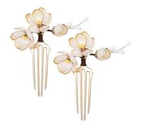 Luxshiny Hair Side Combs with Stable Hair Styling Lotus Flower 2pcs Metal Vintage Style Ancient-style Chinese Hairpins and Versatile Decoration for Women for Traditional Festivals