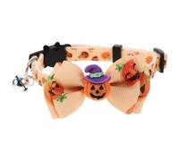 Luxshiny Halloween Cat Collar for Pets with Adjustable Polyester Bow Neck Decoration, Cute Pumpkin Pattern Suitable for Daily Life and Party Use, Adorable and Fashionable Pet Collar Decor