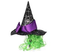 Luxshiny Halloween Pet Witch Hat with Spider Web Design Cosplay Cap for Cats and Puppies Comfortable Star Patterned Party Accessory for Halloween Christmas Birthday and Photo Shoot