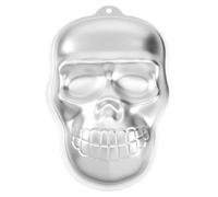 Luxshiny Halloween Skull Cake Mold Aluminum Baking Mold for Chocolate Fondant Candy 3D Skull Head Nonstick Flexible 10.7X7.3X1.6 Inches