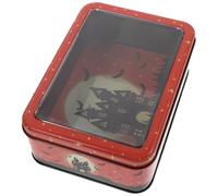 Luxshiny Halloween Treat Boxes Metal Candy Tins with Lid for Home Storage, Orange round Tin Containers for Party Favour Packaging, Elegant and Sophisticated Design for Friends and Family