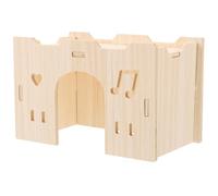 Luxshiny Hamster Wood House Small Pet Hideout Hut Natural Solid Wood Mouse Habitat Guinea Pig Shelter for Cage Habitat Décor