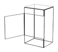 Luxshiny Handcrafted Small Geometric Glass Terrarium Box, Mini Desktop Moss Terrarium Container for Indoor Plants, Succulent Planter Landscape Display Holder, Black Tin Frame