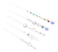 Luxshiny Hanging Crystal Decoration Delicate and Lightweight Garden 5pcs with Alloy and Crystal Material Featuring Elegant Moon, Star, and Planet for Home and Many Occasions