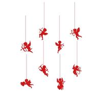 Luxshiny Hanging Ornaments 8pcs Cupid Shaped Paper Cutouts Romantic Christmas Tree Pendants for Wedding Xmas Holiday Party Decoration