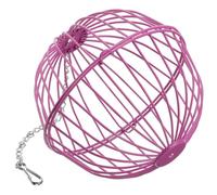 Luxshiny Hanging Rabbit Feeder Ball for Small Animals with Iron Wire Construction and Multi-function Design, Suitable for Rabbits and Other Small Pets, Featuring A Pink Hanging Chain