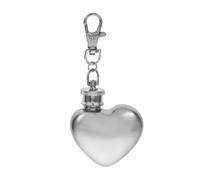Luxshiny Heart Shaped Stainless Steel Flask Leak Portable Wine Bottle Keychain for Men Multi Functional Whiskey Container Camping Accessory Pocket Pendant