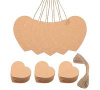 Luxshiny Heart Tags Blank Paper Craft Tags with Sturdy String for Valentines Day Presents and Scrapbooking