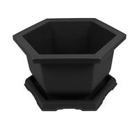 Luxshiny Hexagonal Plastic Flower Planting Pot with Good Breathability and Permeability for Bonsai Trees and Cacti, Sturdy Pp Material Suitable for Office Plant Breeding