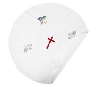Luxshiny Holy Communion Tablecloth White Polyester round Altar Cover with Thickened Material Protection and Advanced Antiwrinkle Technology for Baptism Ceremonies