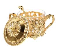 Luxshiny Household Spice Jar with Lid Vintage Iron-Art Seasoning Container for Sugar Cubes Loose Tea Flour Storage Kitchen Table Decoration 3.54X3.54X3.94In