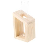 Luxshiny Hydroponic Glass Test Tube Plant Propagation Vase with Wooden Rack, Sl eel Decorative Terrarium Planter for Home and Shopping Mall Exhibition Decor