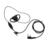 Luxshiny Intercom Earpiece D-type Ear-hook Headset Black Pu Hands Free Private Conversation Wire Length 130cm for Warehouses and Supermarkets