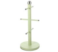 Luxshiny Iron Coffee Mug Rack, 6-Hook Coffee Cup Organizing Rack with Removable Drip Tray, Upside Down Tea Mug Drying Tree for Kitchen Countertop