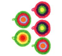Luxshiny Kitchen Dish Cloths 5 Pcs Round Polyester Fabric Highly Absorbent Washing Towels Practical for Household Cleaning